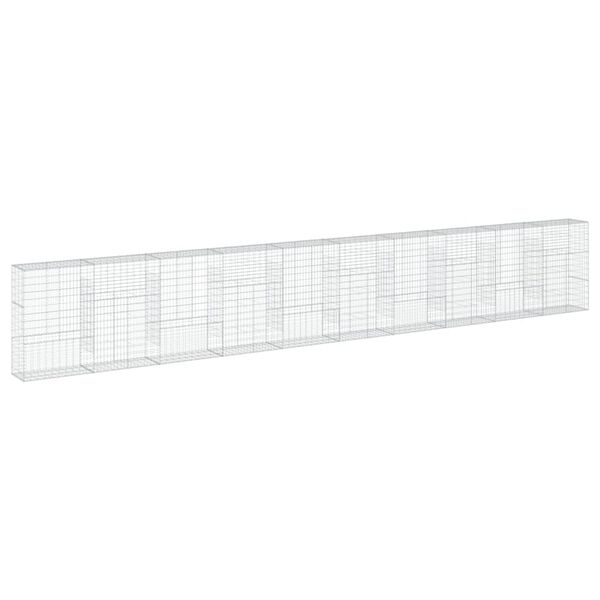 vidaXL Gabione mit Deckel 1000x50x150 cm Verzinktes Eisen