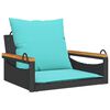 vidaXL H&auml;ngesessel mit Kissen Schwarz 63x62x40 cm Poly Rattan