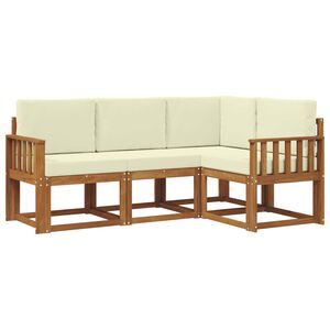vidaXL Outdoor-Sofagarnitur mit Kissen 4 pcs Natur und Creme