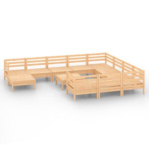 vidaXL 12-tlg. Garten-Lounge-Set Massivholz Kiefer