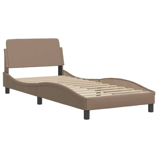 vidaXL Bett "Viana" mit Matratze Cappuccino-Braun 90x200 cm Kunstleder