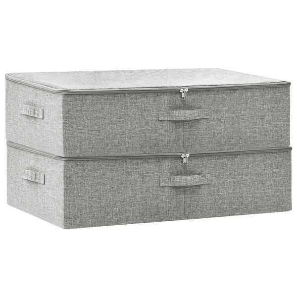 vidaXL Aufbewahrungsboxen 2 Stk. Stoff 70x40x18 cm Grau