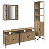 vidaXL Badezimmerm&ouml;bel-Set 4 Stk. Artisan-Eiche 33 x 33 x 185,5 cm