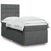 vidaXL Boxspringbett mit Matratze Dunkelgrau 90x190 cm Stoff