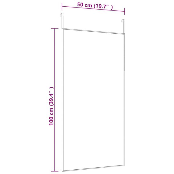 vidaXL Türspiegel Schwarz 50x100 cm Glas und Aluminium