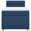 vidaXL Boxspringbett mit Matratze Blau 90x200 cm Stoff