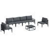 vidaXL Gartensofa-set 7 Stk. Schwarz Stahl