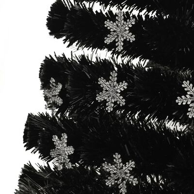 vidaXL Weihnachtsbaum mit LED-Schneeflocken Schwarz 240 cm Fiberoptik