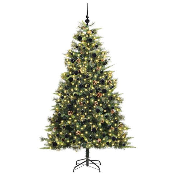 vidaXL K&uuml;nstlicher klappbarer Weihnachtsbaum mit Tannenzapfen 240 cm