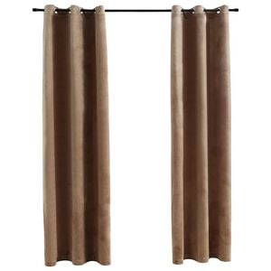 134822 vidaXL Blackout Curtains with Rings 2 pcs Beige 37"x63" Velvet (US only) - Untranslated