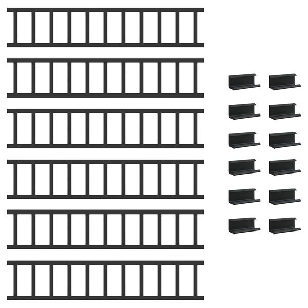 vidaXL Dachschneeschild Schwarz 600 x 2,5 x 20 cm Stahl
