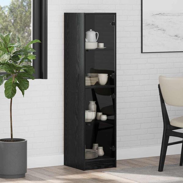 vidaXL Highboard Schwarz Eichen-Optik 35 x 37 x 142 cm Holzwerkstoff