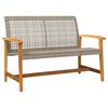 vidaXL 5-tlg. Garten-Lounge-Set Grau Poly Rattan und Akazienholz