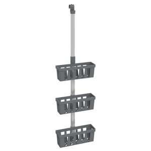 vidaXL Duschregal zum H&auml;ngen 30x15x(67-105) cm Aluminium