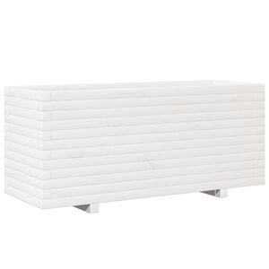 vidaXL Pflanzk&uuml;bel Wei&szlig; 110x40x49,5 cm Massivholz Kiefer