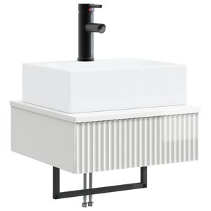 vidaXL Wandmontiertes Waschbecken Hochglanz Wei&szlig; 40 x 41 x 39 cm