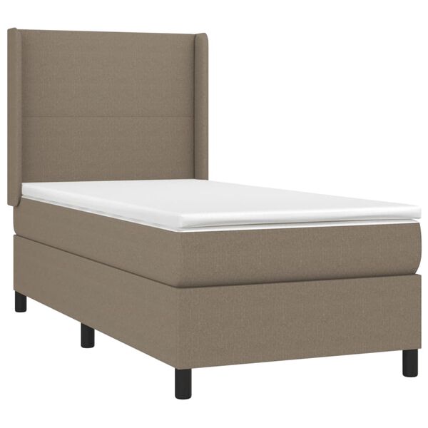 vidaXL Boxspringbett mit Matratze & LED Taupe 80x200 cm Stoff