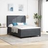 vidaXL Boxspringbett mit Matratze Dunkelgrau 190 x 140 cm Samt
