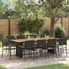 vidaXL Garten Essgruppe 11 pcs Schwarz Poly-Rattan