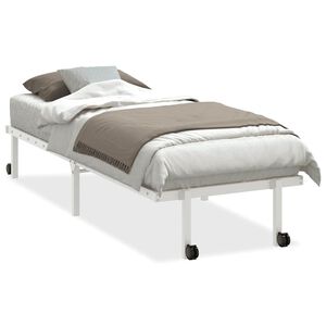 vidaXL Bettgestell ohne Matratze Klappbar Wei&szlig; 75x190 cm Stahl