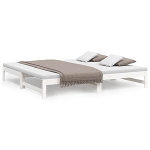 vidaXL Tagesbett Ausziehbar Wei&szlig; 2x(100x200) cm Massivholz Kiefer