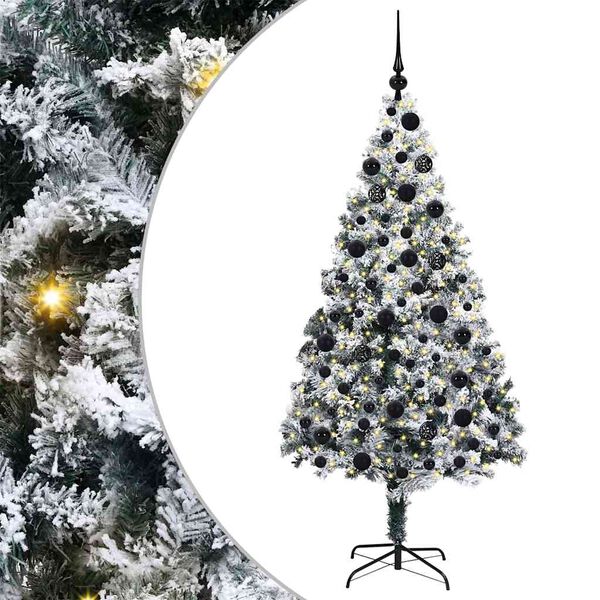 vidaXL Künstlicher Weihnachtsbaum mit 300 LEDs mit Ständer Weiß 180 cm