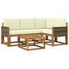 vidaXL Outdoor-Sofagarnitur 5 pcs Natur und Creme Polyester