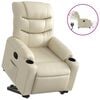 vidaXL Relaxsessel mit Aufstehhilfe Elektrisch Creme Kunstleder