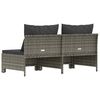 vidaXL Gartensofa 2-Sitzer mit Kissen Grau Poly Rattan