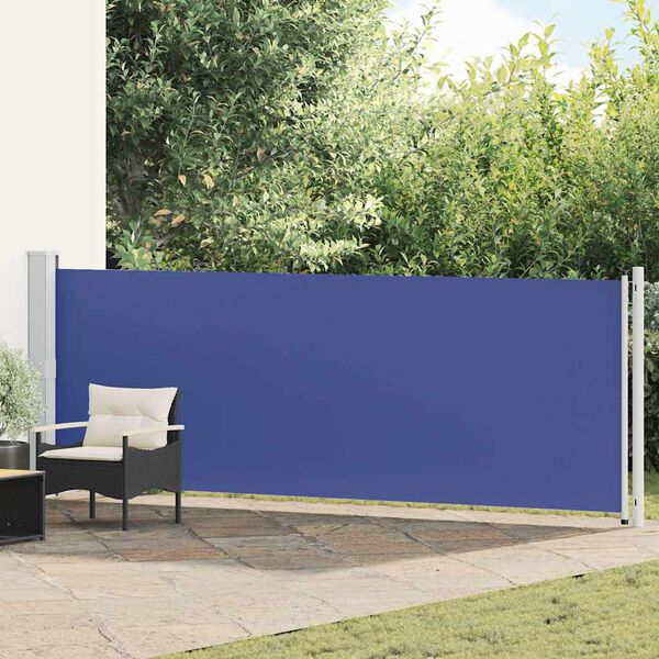 vidaXL Seitenmarkise Ausziehbar 140x600 cm Blau