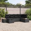 vidaXL Gartensofa-set mit Kissen mit Speicher Schwarz Poly-Rattan