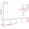 vidaXL 5-tlg. TV-Schrank-Set Wandmontage Altholz-Optik Holzwerkstoff