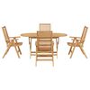 vidaXL Garten Essgruppe 5 pcs Braun Massivholz Teak