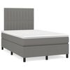 vidaXL Boxspringbett mit Matratze & LED Dunkelgrau 120x190 cm Stoff