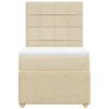 vidaXL Boxspringbett mit Matratze Creme 90x190 cm Stoff