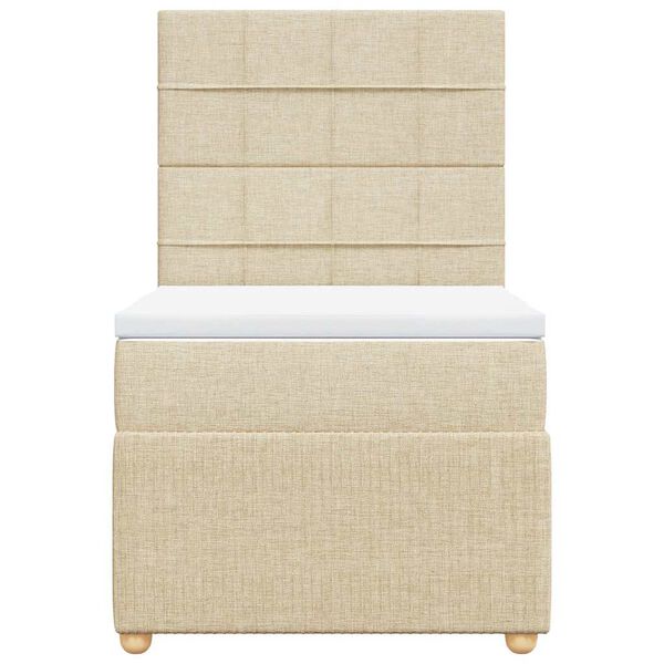 vidaXL Boxspringbett mit Matratze Creme 90x190 cm Stoff