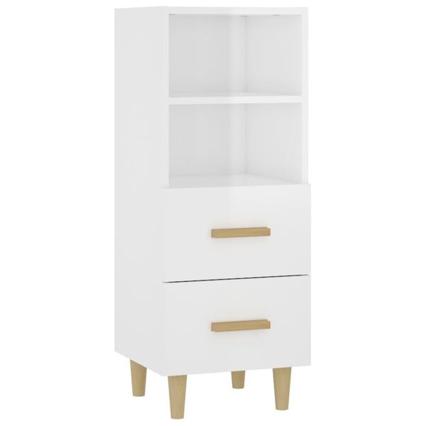 vidaXL Sideboard Hochglanz-Weiß 34,5x34x90 cm Holzwerkstoff