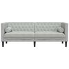 vidaXL Chesterfield-Sofa mit Kissen Hellgrau 194 x 74.5 x 70.5 cm Samt