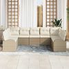 vidaXL Garten-Sofa-Set mit Kissen 9 pcs Beige und Weiß Poly Rattan