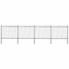 vidaXL Gartenzaun mit Speerspitze Stahl 671 x 150 cm Schwarz