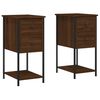 vidaXL Nachttische 2 Stk. Braun Eichen-Optik 32x42x70 cm Holzwerkstoff