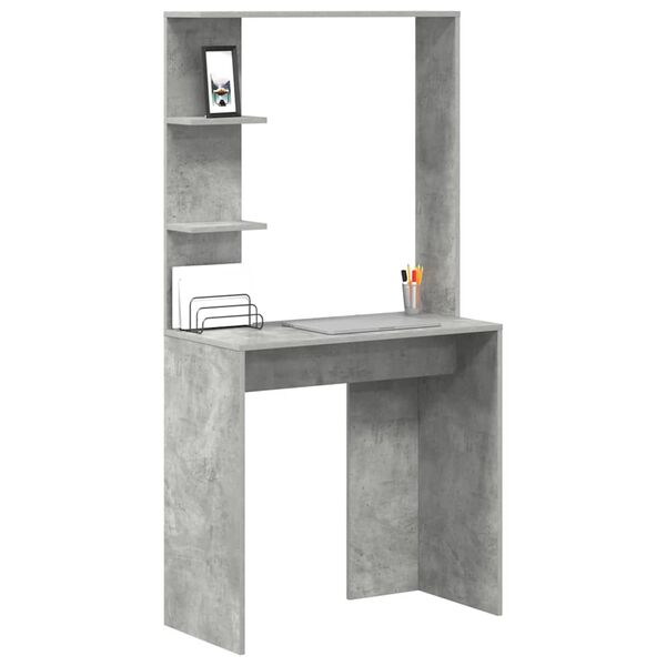 vidaXL Schreibtisch Betongrau 78,5 x 37 x 154,5 cm Holzwerkstoff