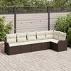 vidaXL Gartensofa-set mit Speicher 6 pcs Braun Poly-Rattan