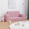 vidaXL Kinder-Schlafsofa 2-Sitzer Rosa Weicher Pl&uuml;sch