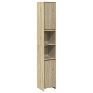 vidaXL Badezimmerschrank Sonoma-Eiche 30x30x183,5 cm Holzwerkstoff