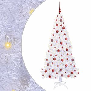 vidaXL K&uuml;nstlicher Weihnachtsbaum Wei&szlig; 180 cm PVC und Stahl