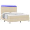 vidaXL Boxspringbett mit Matratze mit LED Creme 180 x 200 cm Stoff