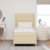 vidaXL Boxspringbett mit Matratze mit Kopfteil Creme 80 x 200 cm Stoff