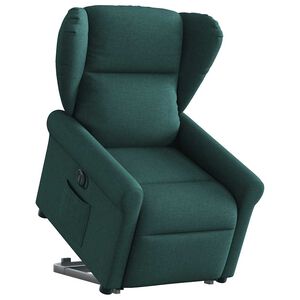 vidaXL Relaxsessel mit Aufstehhilfe Elektrisch Dunkelgr&uuml;n Stoff