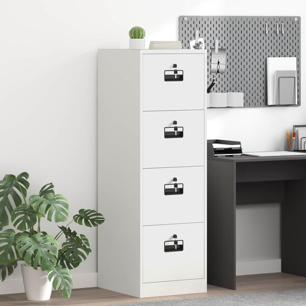 vidaXL Aktenschrank 2 pcs Wei&szlig; 44 x 50 x 139 cm Kaltgewalzter Stahl